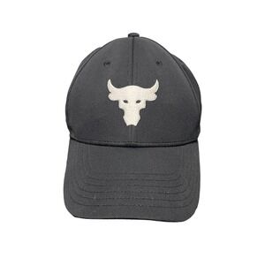 Under Armour Project Rock Brahma Bull Logo Black Baseball Cap Hat UA Womens